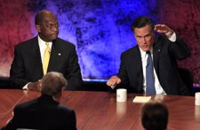 Mitt Romney Y Herman Cain En Un Debate 