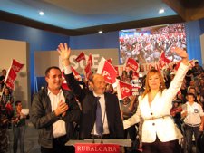 Rubalcaba En Un Mitin De Precampaña En Alicante, Junto A Alarte Y Pajín.