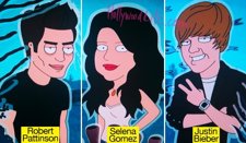 Robert Pattinson, Selena Gomez Y Justin Bieber En Padre De Familia