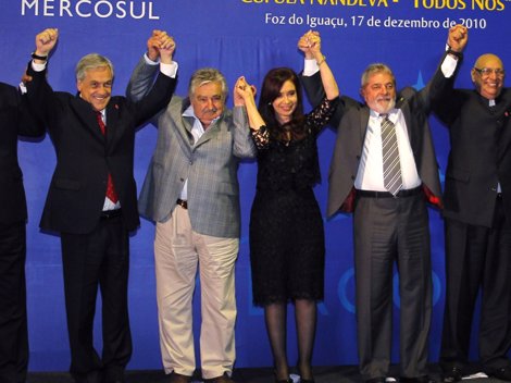 Los Presidentes De Argentina, Uruguay, Chile Y Brasil