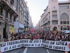 Manifestación De Trabajadores De TMB