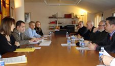 Alarte Y  Otros Dirigentes De PSPV Con Representantes De Sindicatos De Educación