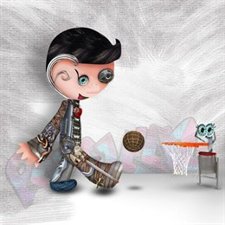La Obra 'Niño Robot' De La Muestra 'Del Lápiz Al Ratón'.