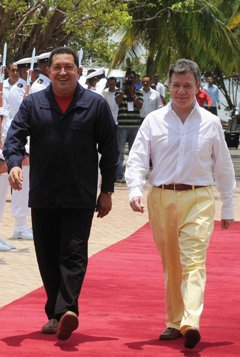 Foto: Chávez y Santos conversan de cara a la cumbre de seguridad (COLPRENSA/RODRÍGUEZ PENAGOS, SANDRA PATRICIA)