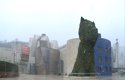 La nieve cae sobre el Guggenheim de Bilbao