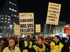 Manifestación De Mossos D'esquadra