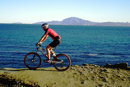 Ciclista junto al mar