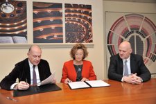 El Director Del Liceu, JF. Marco; La Presidenta Del Palau, M. Carulla; Y J. Ollé