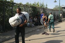 Matuteros en la frontera de Melilla con Marruecos