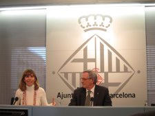 La Edil De Ciutat Vella, Mercè Homs, Y El Alcalde De Barcelona, Xavier Trias