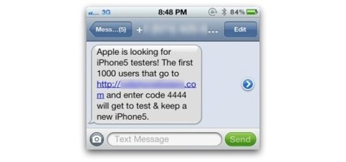 Mensaje De Spam De Iphone 5 Por Sophos 