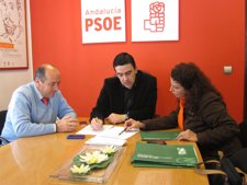 El Secretario General Del PSOE De Huelva, Mario Jiménez, Junto A Asensio Y López