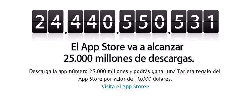 Contador 25.000 Millones De Descargas App Store Apple