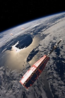 Ilustración Satélite De La Constelación Swarm
