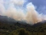 Els Bombers remullen la zona afectada per l'incendi de Rasquera