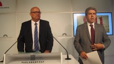 L.Corominas (vicepte.1º Parlament) F.Homs (portavoz Generalitat)