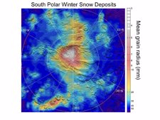 Nieve de CO2 en el Polo Sur de Marte