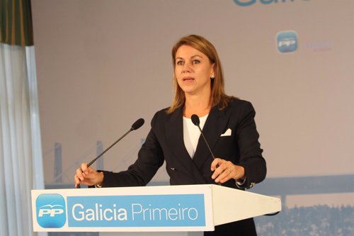 María Dolores de Cospedal en la campaña de las elecciones gallegas de 2012