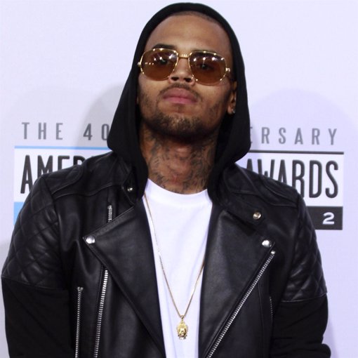 Rapper Chris Brown arrives at the 40th American Music Awards in Los Angeles, Cal