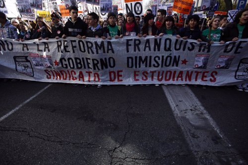 Manifestación de estudiantes de secundaria