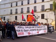 Imagen de la manifestación por el empleo en Cádiz