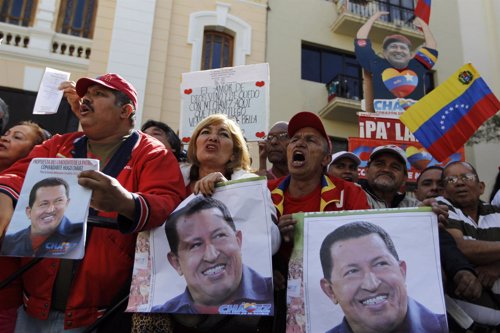 Seguidores de hugo Chávez en Venezuela
