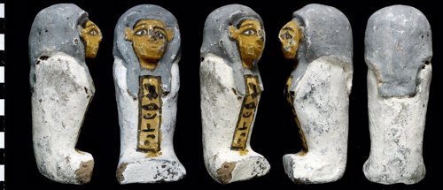 Vistas de un shabti del ajuar de Ahhotep