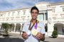 
                              Foto: El estudiante de la UPCT, Joel González, campeón olímpico en Londres 2012, recibe el Premio Nacional del Deporte