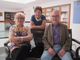 Los escritores Isabel-Clara Simó, Guillem-Jordi Graells y  Margarida Aritzeta