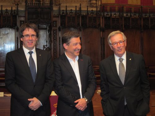 Carles Puigdemont, Joan Roca y Xavier Trias