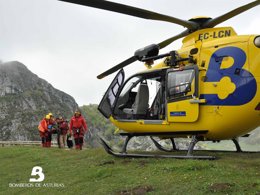 Foto: Herida una mujer tras caer por las escaleras del mirador de La Picota, en los Lagos de Covadonga (BOMBEROS DE ASTURIAS)