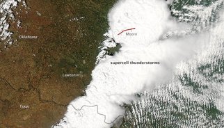 Los satélites de la NASA fotografían el tornado de Oklahoma