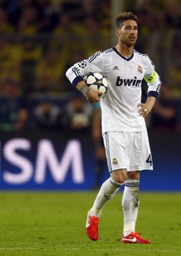 El defensa del Real Madrid Sergio Ramos en un partido de Liga de Campeones