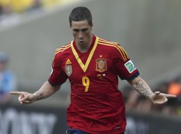 Fernando Torres celebra un gol ante Tahití