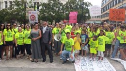 Protesta de trabajadores de Golden Line