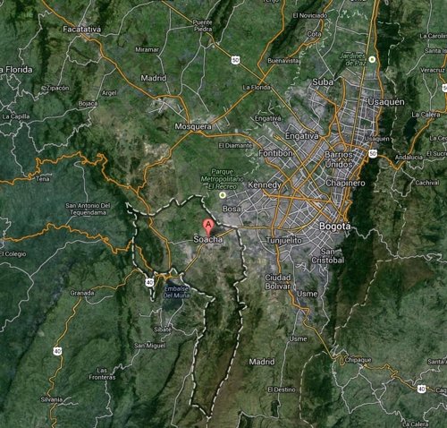 Mapa de Cundinamarca, Colombia