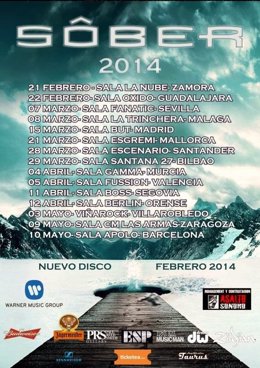 Foto: Sôber llegará a Santander el 28 de marzo dentro de su gira española (WARNER MUSIC)