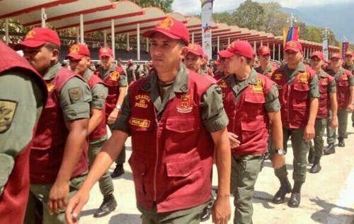 Marcha de la FANB en Caracas, Venezuela