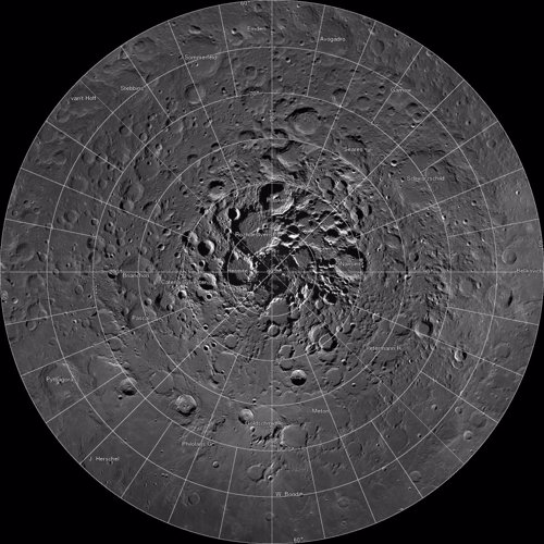Mosaíco del polo norte lunar