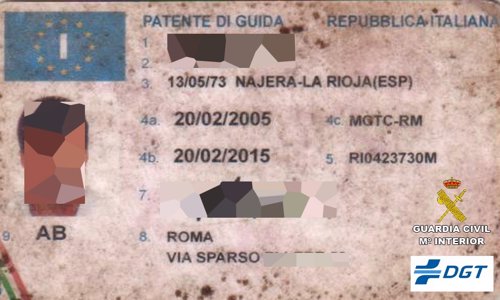 Documento de conducir falso de Italia