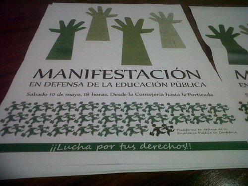 Cartel de la manifestación del sabado 10 de mayo