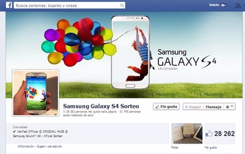 Cuidado con los falsos sorteos en Facebook, como este de Samsung