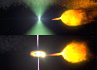 Púlsar J1023 antes y después del apagado de su baliza