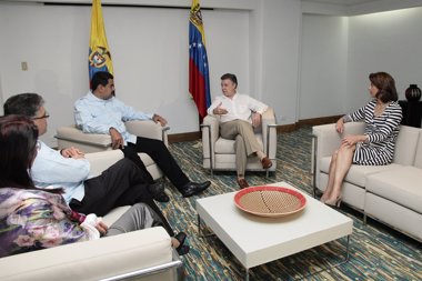 Foto: Maduro y Santos defienden el proceso de paz con las FARC (MINISTERIO DE RELACIONES EXTERIORES DE COLOMBIA)