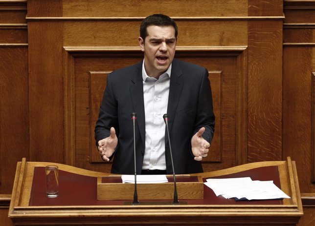 El primer ministro griego, Alexis Tsipras, en el Parlamento