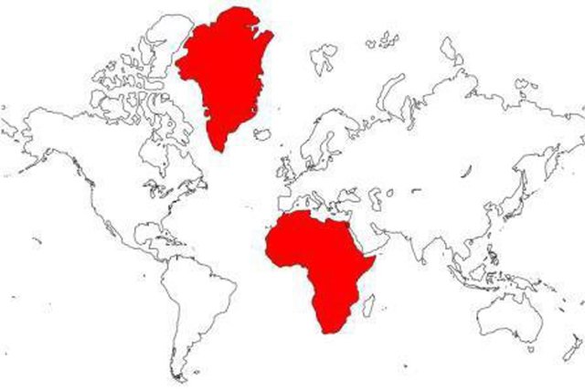 Este es el aspecto ‘REAL’ de la Tierra 1 África y Groenlandia