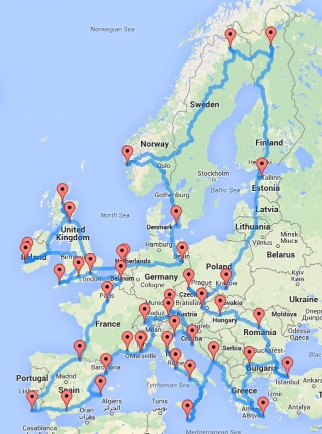 Viaja por Europa en coche con Google Maps