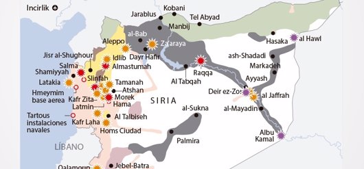 Foto: Mapa de la guerra en Siria: quién controla qué área (EUROPA PRESS)
