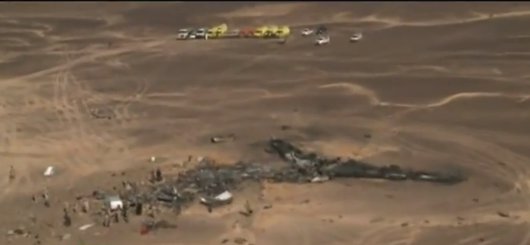 Foto: Primeras imágenes grabadas del avión ruso siniestrado en Egipto (YOUTUBE)