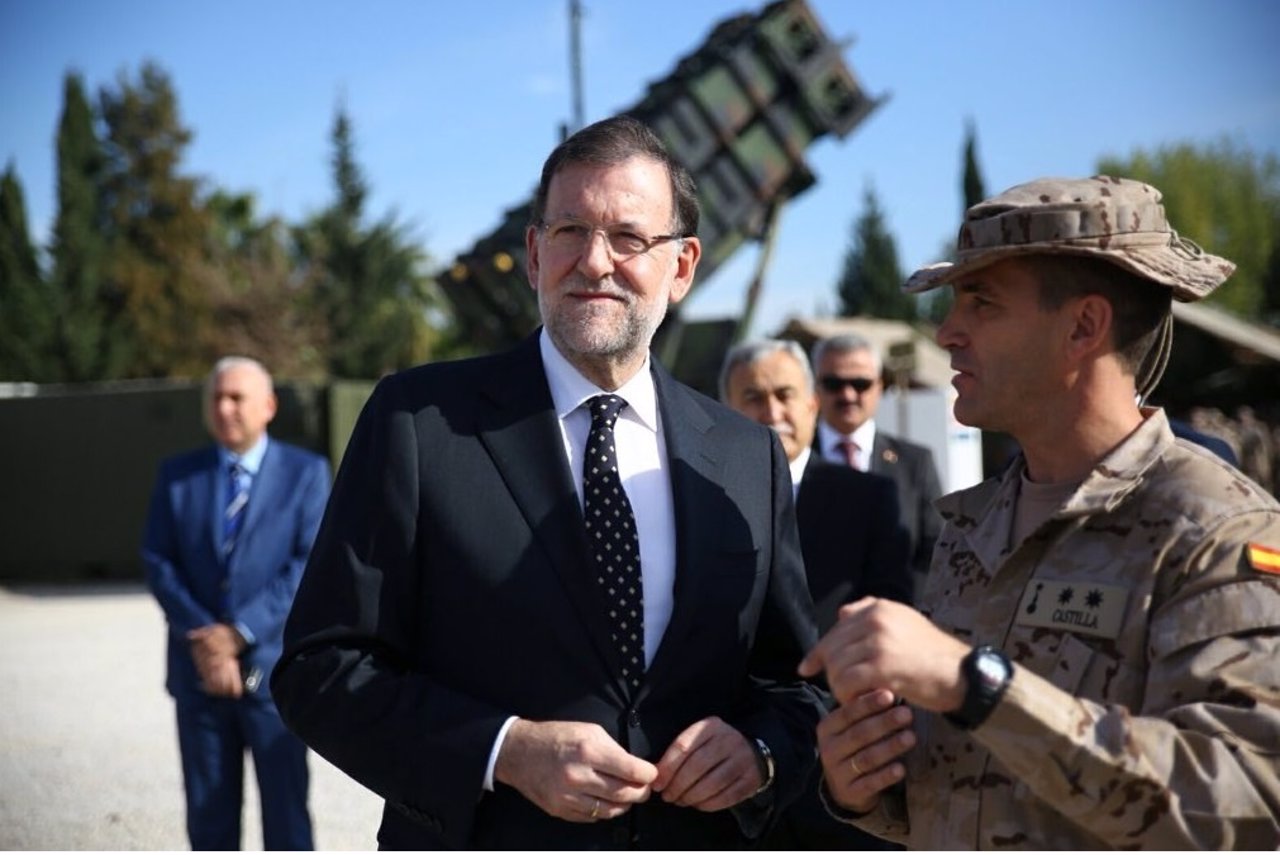 Mariano Rajoy Con el contingente español en Adana, Turquía.
